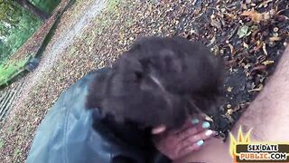 Public slut drilled by big white cock in wet pussy hole