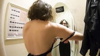 Real sex public pov blowjob in fitting room - Darcy Dark