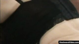 Horny gilf with black lingerie gets screwed in all holes