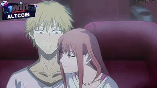 Makima gave Denji a long-awaited blowjob and swallowed his sperm in the cinema