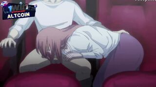 Makima gave Denji a long-awaited blowjob and swallowed his sperm in the cinema