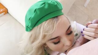 Tiny Blonde Girl Scout Lets Lucky Neighbor Fuck Her Sweet Tasting Pussy