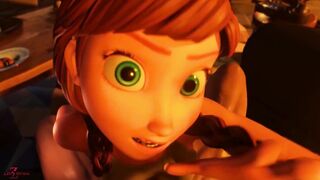 The Queen's Secret - Anna Frozen Blowjob and Anal 3D Animation