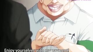 Busty Brunette Try To Suck Two Cocks - HENTAI