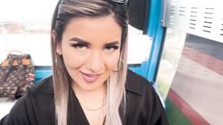 Outdoor Blowjob & Ride to my Stepbrother's Best Friend while riding the cable car in my city!