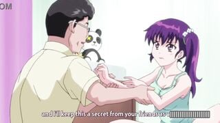 Pervy uncle fucks his hentai niece on the balcony