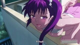 Pervy uncle fucks his hentai niece on the balcony