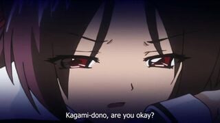 Busty hentai school girl gives a boobjob in the grass near school