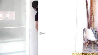 The policeman gave milk to the thief with his big nipples and fucked fiercely