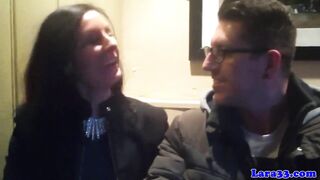 Classy milf in stockings cocksucking