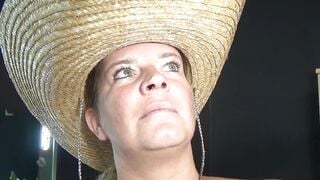 2 Young Men Fuck the Old Woman in Backstage