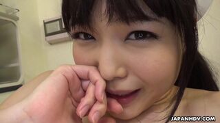 A Japanese nurse Shino Aoi blows a patient's dick in the doctor's office uncensored.