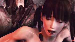 Only monster cock can satisfy her - 3d hentai bitch called the demon to fuck her anus