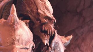 Only monster cock can satisfy her - 3d hentai bitch called the demon to fuck her anus