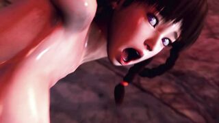 Only monster cock can satisfy her - 3d hentai bitch called the demon to fuck her anus