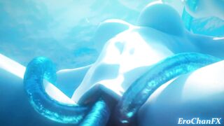 Slimy rods go into Frieren's ass and come out of her mouth!