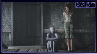 Two big dicks fuck one beautiful Asian woman with big natural breasts