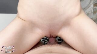 My stepsister made me cum inside for peeping on her.