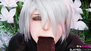 2B is such a cumslut (Nier Automata game 3d animation loop with sound)