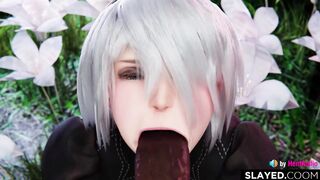 2B is such a cumslut (Nier Automata game 3d animation loop with sound)