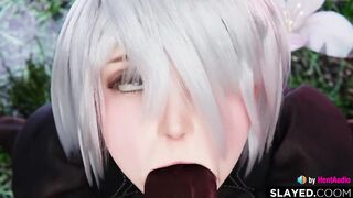 2B is such a cumslut (Nier Automata game 3d animation loop with sound)