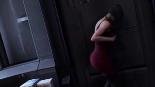 After meeting a monster, the brunette went crazy and decided to fuck the guy. 3d animation horror