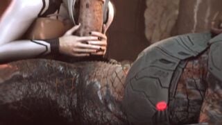 Sultry animation blonde with big tits agreed to anal sex - hot 3d porn fantasy with monster