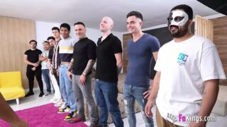 Lana comes in REAL HARD with a gangbang with 9 dudes!!!