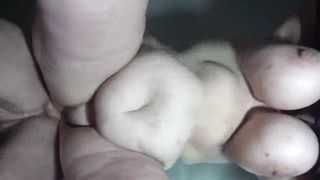 Bbw wife fucked from behind view from below...huge swinging tits....make this go viral