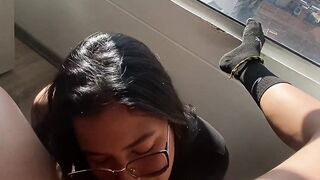 licking VENEZUELAN vagina from the 18th floor of a hotel in BOGOTA, could they see us?