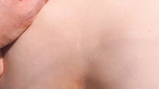 Perfect body girl gets cum in her ass outdoor