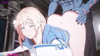 Happy Chaos fucks Bridget in the ass after a good match Guilty Gear 3d animation loop with sound