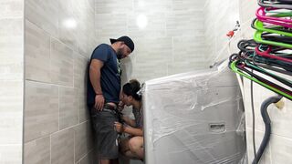 Stepson fucks me in the laundry room while his dad goes out to the supermarket- CulonaArdiente32