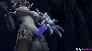 Argonian Futa vs Unusual Stone (with sound) Skyrim 3d animation hentai anime blowjob cum in mouth