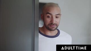 ADULT TIME - Sex Phone Operator Kimmy Kimm CAUGHT SPYING ROOMIE JERKING OFF & CAN'T RESIST FUCKING!