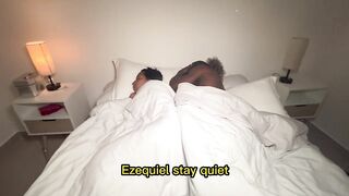 Stepmom and stepson share bed and have sex. English subtitles