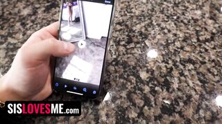 Sexy Stepsis Is Sending Stepbro Nude Videos From The Bathroom, Showing Off Her Sweet Tits