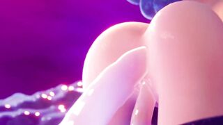 Genshin Impact Hentai Mona got creampunked in the ass by a slime