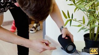 RIM4K. Babes in red and black lingerie surprise single man with rimming