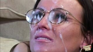 Glamorous babe in boots came to enjoy a gangbang with horny guys