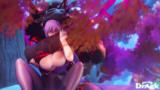 Keqing gets her pussy fucked real hard by a Mitachurl Genshin Impact 60 FPS