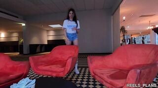 A Young Spanish Real Madrid Fan Gets Banged in the Toilets and in a Corridor by 2 Strangers!