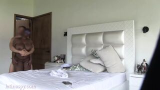 black maid with huge breast is getting pounded by her boss