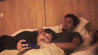 I go to bed alone to watch a movie and my stepbrother comes to see it with me