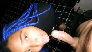 I showed off in a skirt without panties and got dick