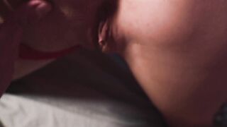 Step sister waits for step brother on her bed while parents are not there!