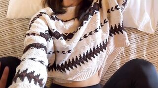 Couple have sex in the holiday cabin, she have very sweet smile.