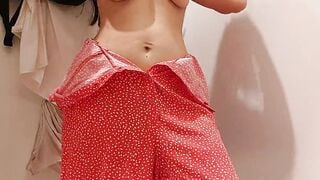 Hot amateur wife fitting room hairy pussy, big nipples. Sexy brunette hairy pussy, big ass, big tits, big nipples.