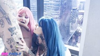 Public Toilet Piss Whores - FAT ASS PAWG & Skinny Goth Girlfriend BEG FOR PISS!