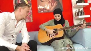 She's better at holding a dick than a guitar